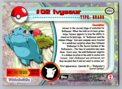 Ivysaur #2 Topps Trading Cards Series 1 Pokemon LP - Image 2