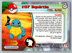 Squirtle #7 Topps Trading Cards Series 1 Pokemon LP - Image 2