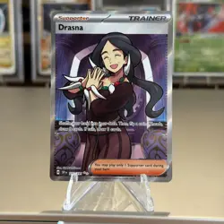 Pokemon TCG Drasna Surging Sparks Full Art Trainer Holo Card 231/191 - Image 1