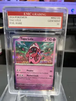 TAPU LELE 2023 HOLO FOIL #092/191 Pokemon RARE Card GRADED 10 MINT - Image 1