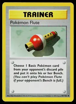 Pokemon Card Base Set Shadowless Pokemon Flute 86/102 Uncommon - Image 1