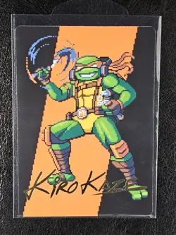 MTG Michelangelo, the Heart Art Card 35/54 Gold-Stamp Signature Art Series: TMNT - Image 1