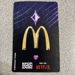 McDonald's Kpop Demon Hunter Card Rumi & Jinu Hands Holo Ultra Rare & Top Loader - Image 2