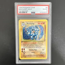 Pokemon TCG Machamp 1st Edition Holo Base Set PSA 4 8/102 1999 Ken Sugimori - Image 1