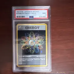 Pokemon Rainbow Energy Rocket Gang Holo Rare Japanese 1997 PSA 9 swirl - Image 1