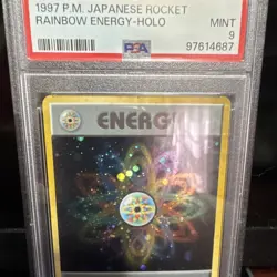 Pokemon Rainbow Energy Rocket Gang Holo Rare Japanese 1997 PSA 9 swirl - Image 3