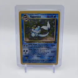 Vaporeon Holo Rare 12/64 Pokemon Jungle WOTC English LP TCG Card - Image 1