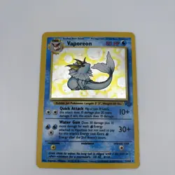 Vaporeon Holo Rare 12/64 Pokemon Jungle WOTC English LP TCG Card - Image 4