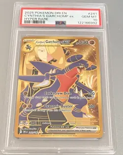 2025 POKEMON DRI EN-DESTINED RIVALS HYPER RARE #241 CYNTHIA'S GARCHOMP EX PSA 10 - Image 2