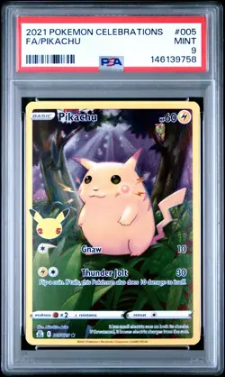 2021 POKEMON CELEBRATIONS #005 FULL ART/PIKACHU PSA 9 - Image 1