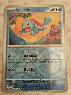 Pokemon Scarlet & Violet 151-Squirtle 007/165-Reverse Holo Rare-NM - Image 1
