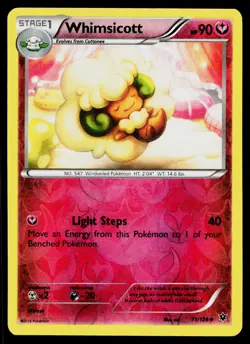 Whimsicott 71/124 Reverse Holo Uncommon Fates Collide Pokemon Lightly Played - Image 1