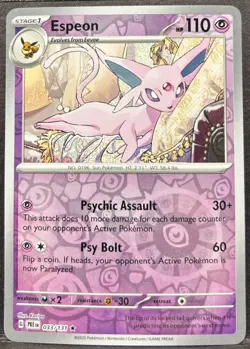2025 Espeon 33/131 - Reverse Holo Rare - Prismatic Evolutions - NM/MINT Pokemon - Image 1