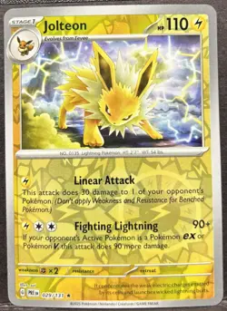 Pokemon TCG Jolteon 29/131 Reverse Holo Scarlet Violet Prismatic Evolutions - NM - Image 1