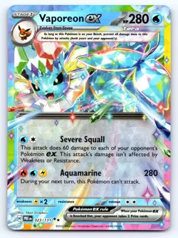 Vaporeon ex - 023/131 023/131 Holo SV: Prismatic Evolutions Pokemon NM - Image 1