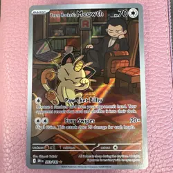 Team Rockets Meowth 203/182 SV10: Destined Rivals Full Art Pokemon Tcg Card - Image 1