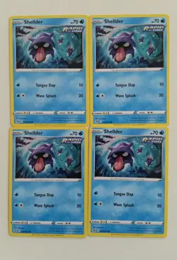 4x Pokemon TCG Fusion Strike: Shellder (050/264) - Common - Near Mint - Image 1