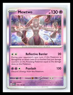 💥 Pokemon TCG Scarlet & Violet 151 - Mewtwo 150/165 Holo Rare 2023 - Image 1