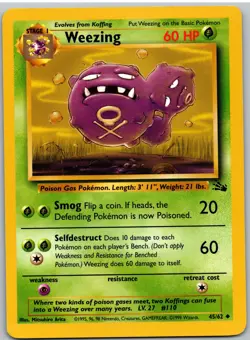 Weezing 45/62 Uncommon Fossil Pokemon MP - Image 1