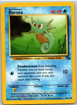 Horsea 49/62 Common Fossil Pokemon MP - Image 1