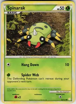 Pokemon Spinarak 83/123 HeartGold SoulSilver Common card - Image 1