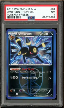 Pokemon - Umbreon Reverse Holo, Plasma Freeze #64 PSA 7 - Image 1