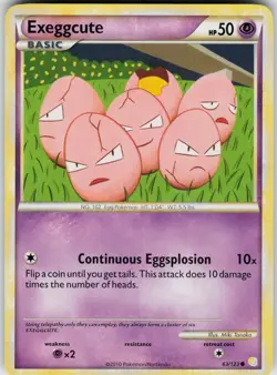 Pokemon Exeggcute 63/123 HeartGold SoulSilver Common card - Image 1