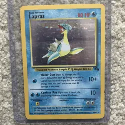 Pokemon Lapras Fossil 10/62 Holo Rare Basic Card Unlimited 1999 - Image 1
