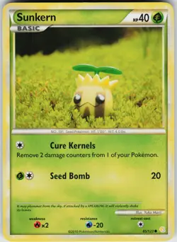 Pokemon Sunkern 85/123 HeartGold SoulSilver Common card - Image 1