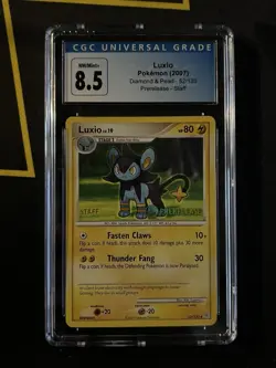 Pokemon Cards: Diamond and Pearl Staff Prerelease Luxio 52/130 CGC 8.5 - Image 1