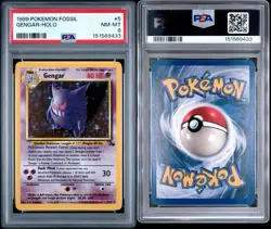 PSA 8 Gengar Holo Rare 5/62 Pokemon Fossil English WOTC 1999 NM - Image 3