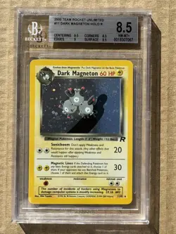 2000 Pokemon Team Rocket Unlimited Dark Magneton #11 Holo BGS 8.5 - Image 1