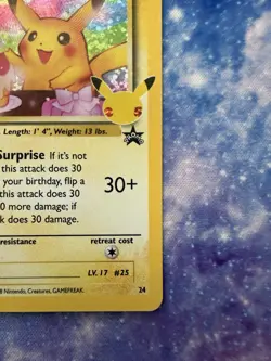 Pokemon Pikachu Holo Birthday Celebrations 25th Classic Collection - Image 4