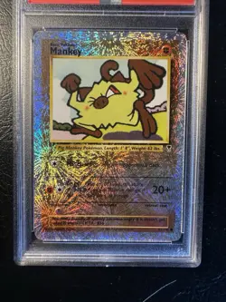 2002 Pokemon Legendary Collection Mankey #81 Reverese Holo Foil Graded PSA 6 - Image 2