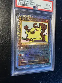 2002 Pokemon Legendary Collection Mankey #81 Reverese Holo Foil Graded PSA 6 - Image 4