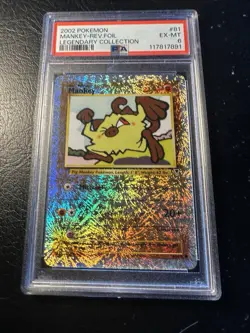 2002 Pokemon Legendary Collection Mankey #81 Reverese Holo Foil Graded PSA 6 - Image 5