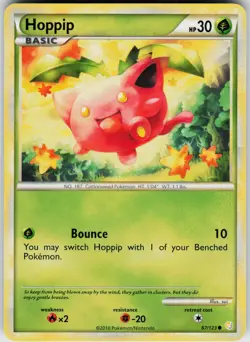 Pokemon Hoppip 67/123 HeartGold SoulSilver Common card - Image 1