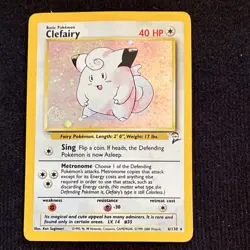 Wizards of the Coast Clefairy 6/130 Base Set 2 Holo Rare 2000 Pokemon 40 HP - Image 1