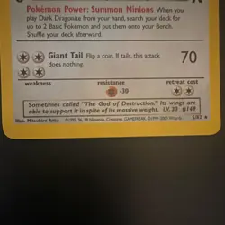 Pokemon TCG Dark Dragonite 5/82 Team Rocket 2000 Holo Rare 1st Edition English - Image 2