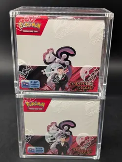 Lot (2) Pokemon SV10 Destined Rivals Sealed English Booster Boxes w/ Acrylic - Image 1