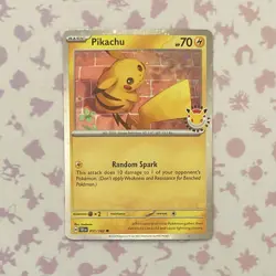 Pikachu 051/162 Pokemon Day 2026 Anniversary Stamped Promo NM - Image 1