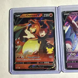 Pokemon TCG 2021 Celebrations Lance’s Charizard V & Dark Sylveon V Promo Mint🔥 - Image 2