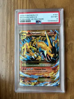 2014 Pokemon XY Flashfire #107 M Charizard EX PSA 6 - Image 1