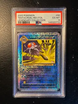 2002 POKEMON LEGENDARY COLLECTION TENTACRUEL REVERSE holo FOIL 66 pop 73 PSA 6 - Image 1