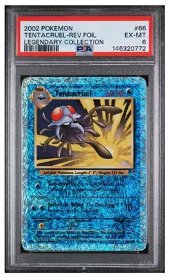 2002 POKEMON LEGENDARY COLLECTION TENTACRUEL REVERSE holo FOIL 66 pop 73 PSA 6 - Image 2