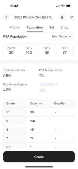 2002 POKEMON LEGENDARY COLLECTION TENTACRUEL REVERSE holo FOIL 66 pop 73 PSA 6 - Image 5