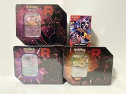 Pokemon TCG Team Rocket Tins + Destined Rivals Booster Bundle Lot of 4 sealed - Image 1