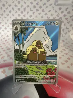 Pokemon TCG Surging Sparks Alolan Dugtrio Dugtrio #208/191 Illustration Rare NM - Image 1