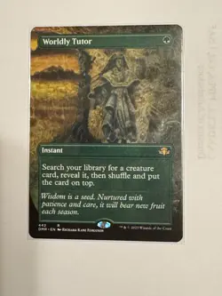 MTG - BORDERLESS - Worldly Tutor - NM - Dominaria Remastered - Image 1