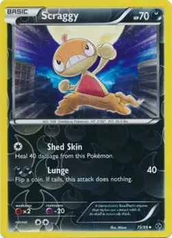 Pokemon - Scraggy - 73/99 - Uncommon - Reverse Holo - BW - Next Destinies - NM - Image 1